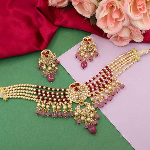 Unique Owl Polki & Pearl Choker Set