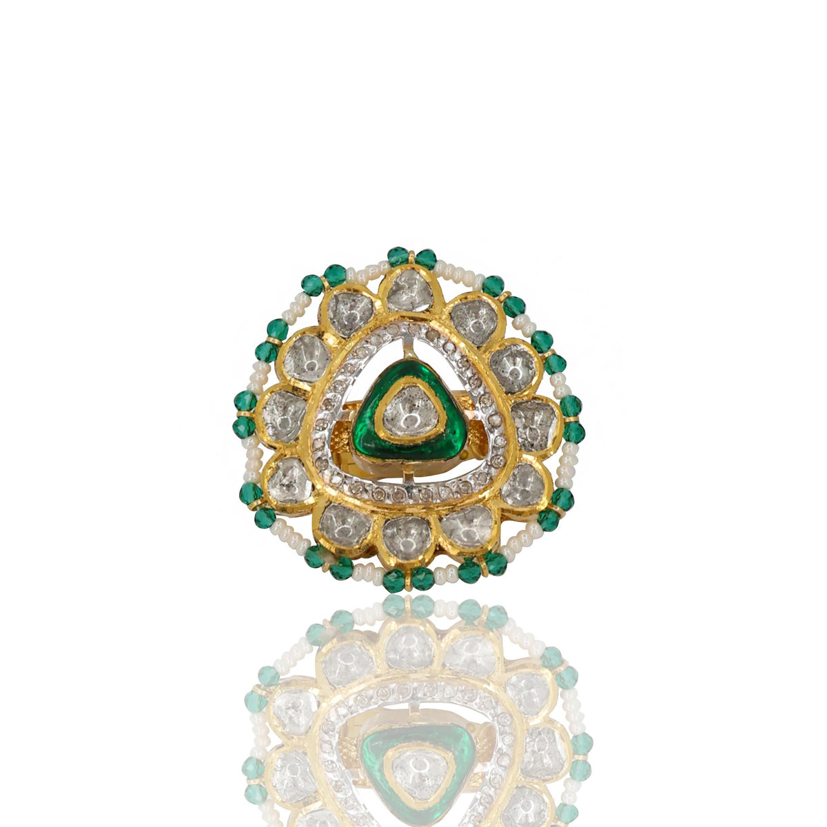 Diamond Polki Gold Ring