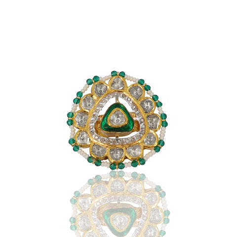Diamond Polki Gold Ring