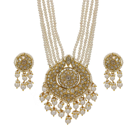 Amina Pearl & Polki Necklace Set