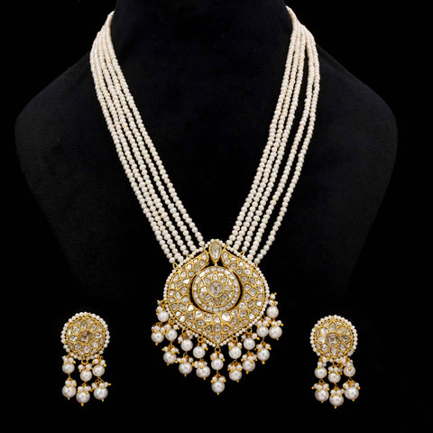 Amina Pearl & Polki Necklace Set