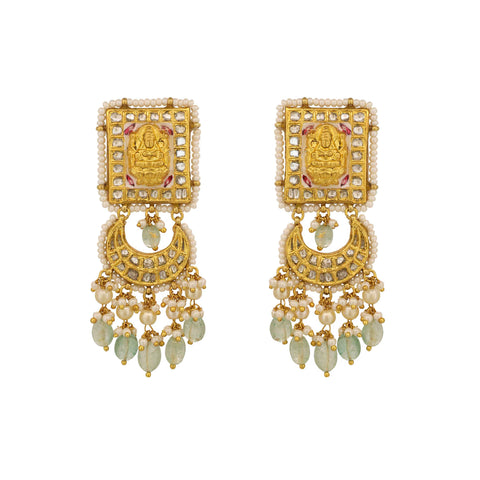 Kanak Lakshmi Polki Diamond Temple Chocker Necklace Set