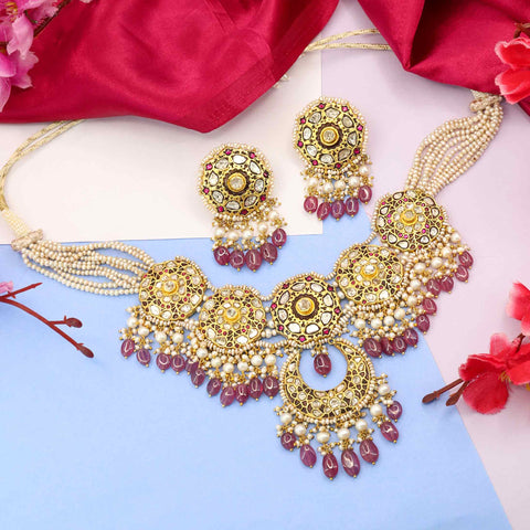 Gold Ruby Grace Necklace Set