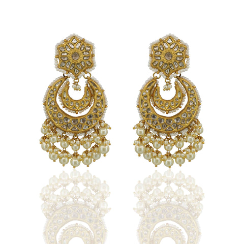 Bridal Polki & Pearl Thappa Chandbaalis