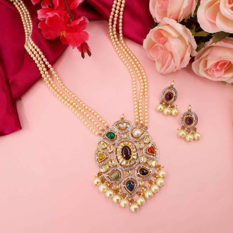 Anagha Designer Nine Gemstone Pendant Set