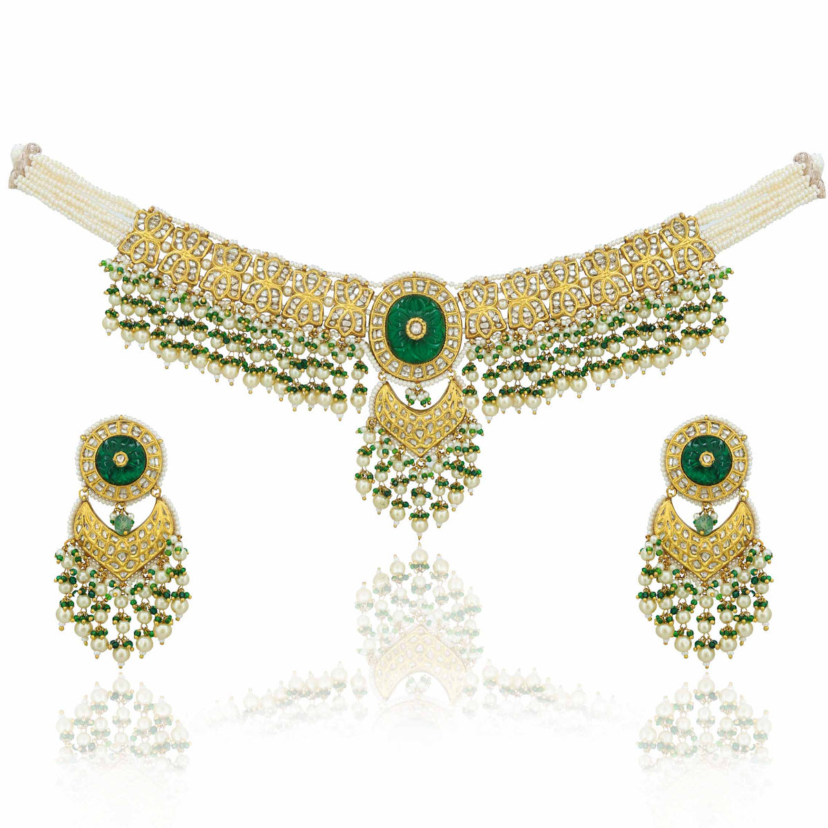 Hiranmayi Bridal Gold  Polki Necklace Set
