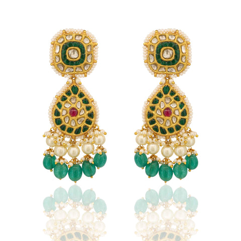 Satrangi Shringar Bridal Gold  Polki Necklace Set