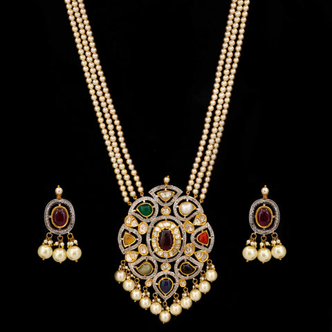 Anagha Designer Nine Gemstone Pendant Set
