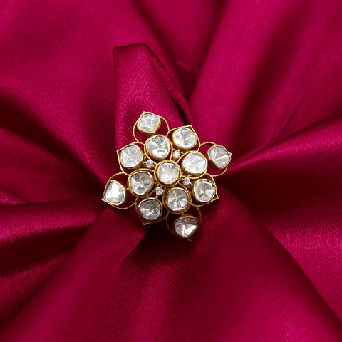 Natural Polki Gold Ring