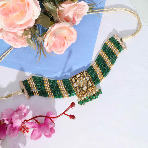 Mughal Treasures Chocker Gold  Polki Necklace