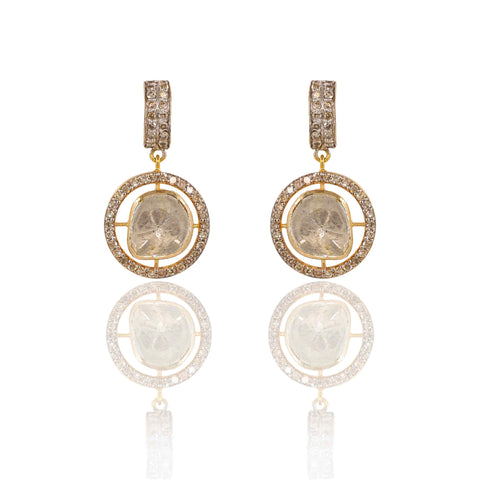 Bridal Polki Diamond Open Setting Gold Necklace Set