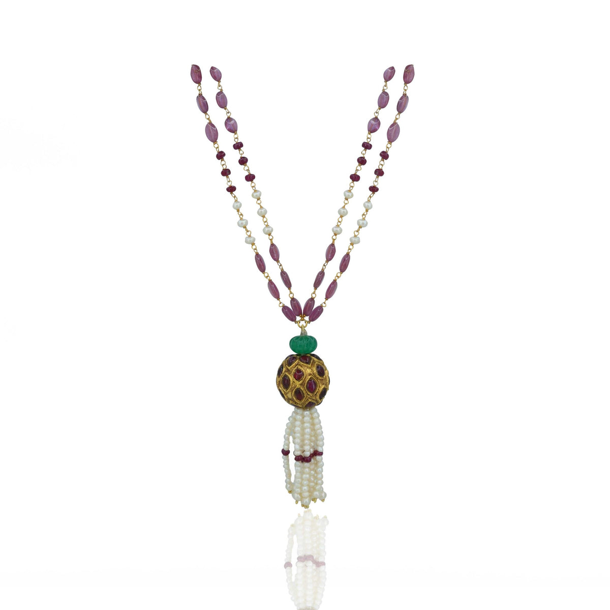 Kamal Pushpa Gold Pendant Necklace