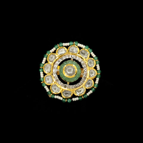 Gold Polki Diamond Ring