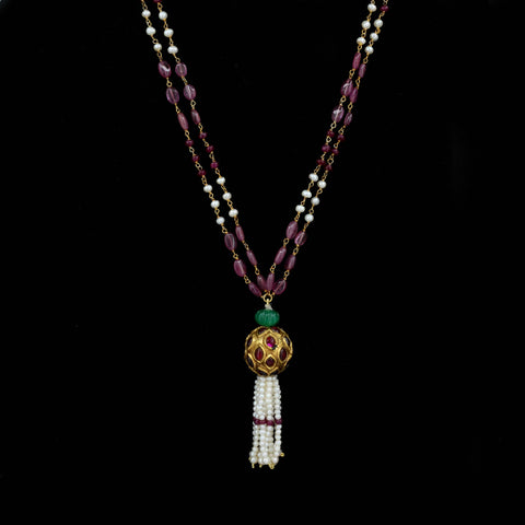 Kamal Pushpa Gold Pendant Necklace