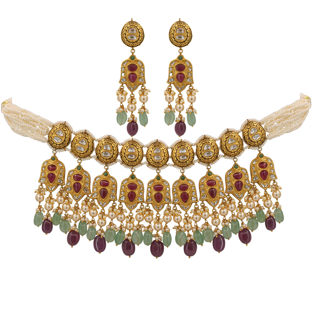 Traditional Polki Ruby Choker Set