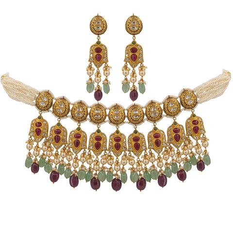 Traditional Polki Ruby Choker Set