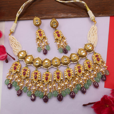 Traditional Polki Ruby Choker Set
