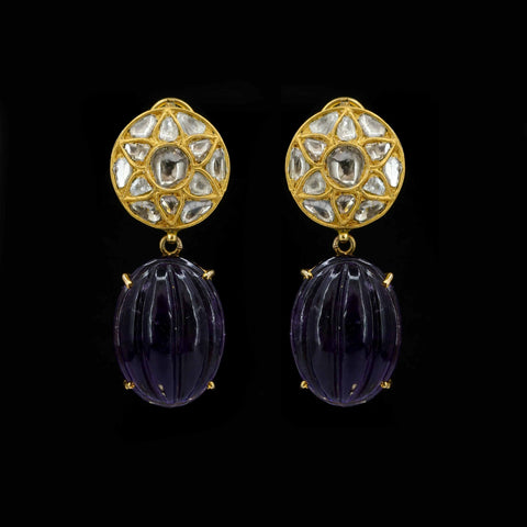 Amethyst Gold Earring (91.6 Hallmark)