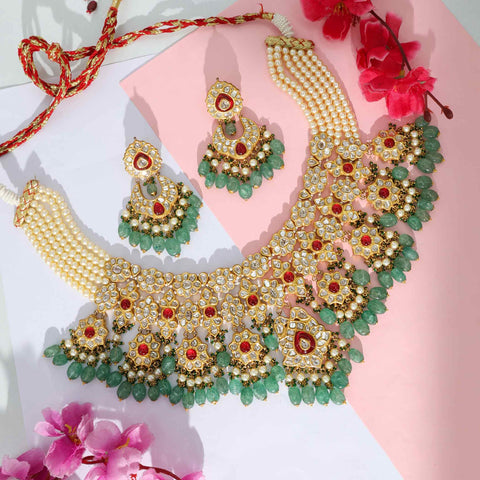 Shubhra Swarnmala Bridal Polki Diamond Necklace Set
