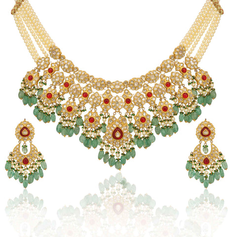 Shubhra Swarnmala Bridal Polki Diamond Necklace Set
