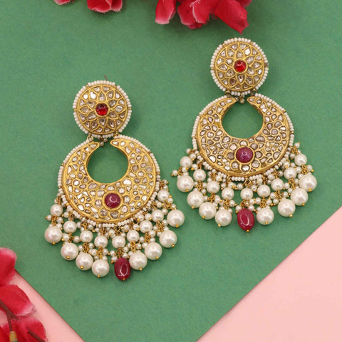 Royal Ruby Jhoomar Polki Chandbalis