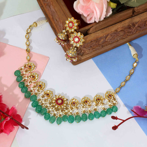 Timeless Beauty Polki Necklace Set (91.6 Hallmark)