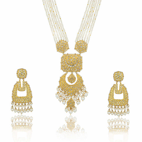 Rama Polki Diamond Gold Pendant Set