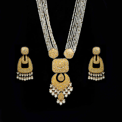 Rama Polki Diamond Gold Pendant Set