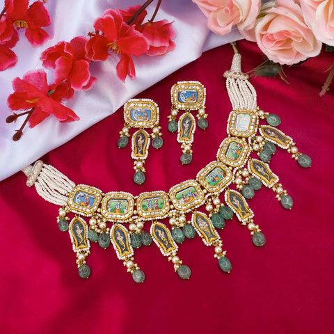 Hari Gold Temple Chocker Necklace