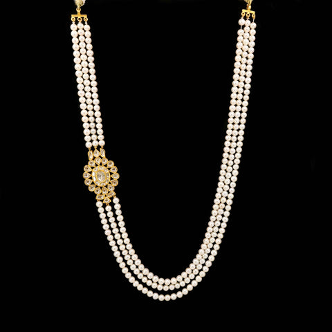 The Heritage Three-String Pearl Side Accent Necklace