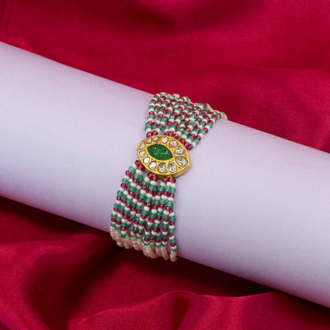 The Royal Emerald Polki Bracelet 91.6 Hallmark