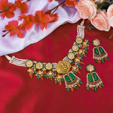 Dhanya Lakshmi Gold Temple Necklace