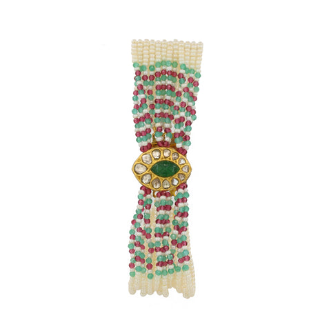 The Royal Emerald Polki Bracelet 91.6 Hallmark