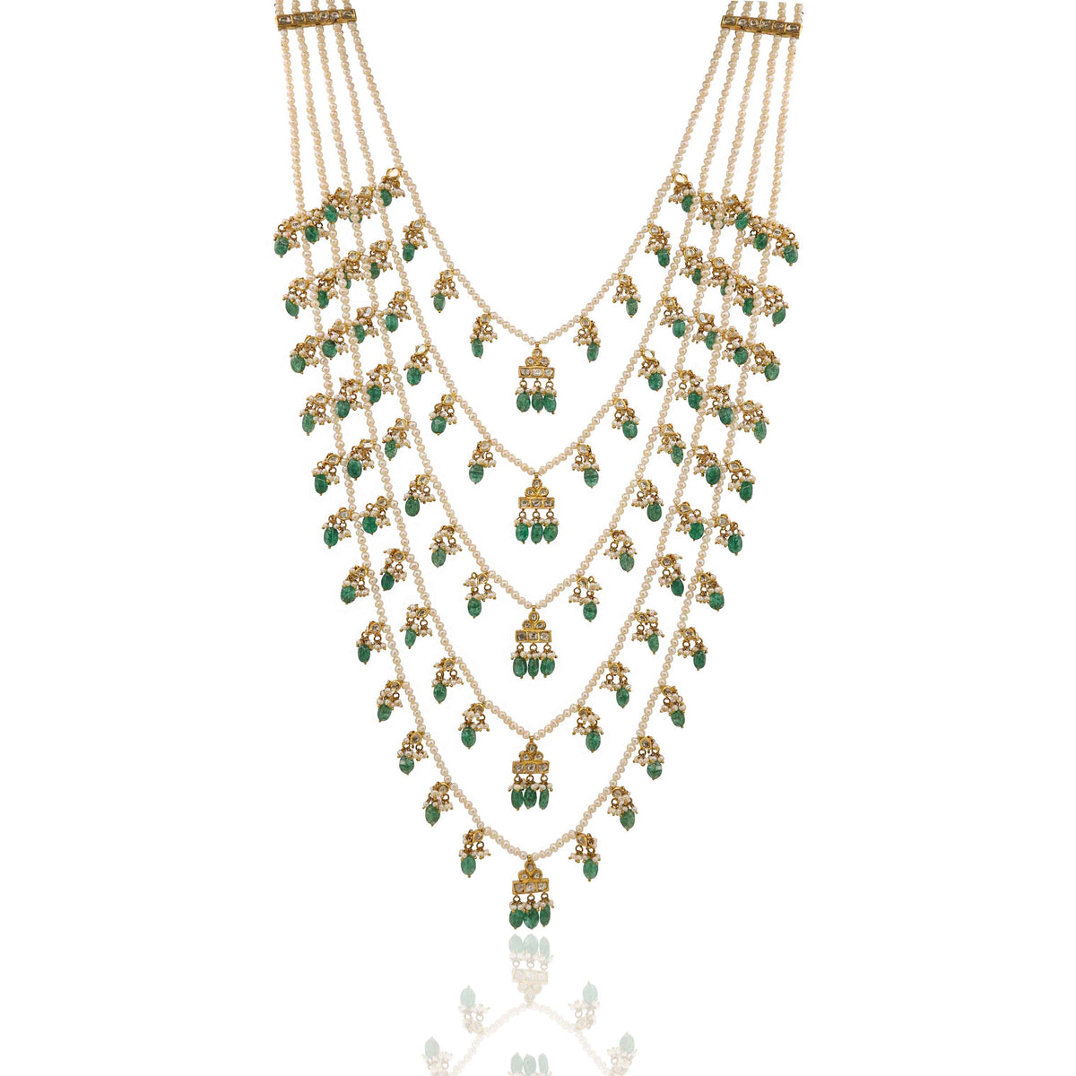 Regal Pachlada Polki and Pearl Necklace