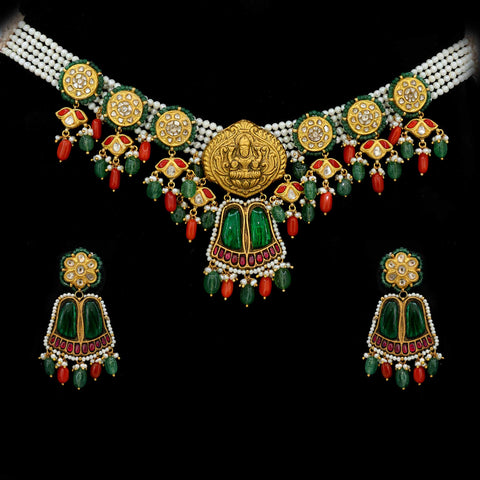 Dhanya Lakshmi Gold Temple Necklace