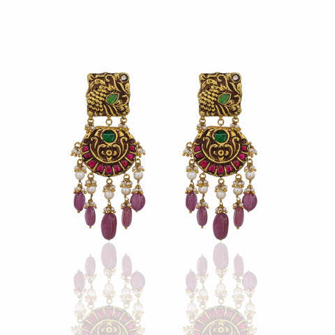 Mayura Rajnidhi Gold Necklace Set (Hallmark-91.6)