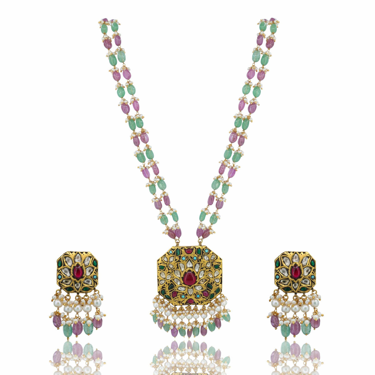 Neel Kamal Gold Pendant Set