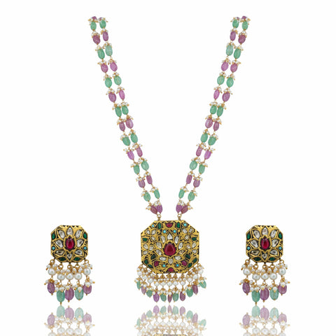 Neel Kamal Gold Pendant Set