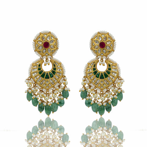 Ananta Mani Gold Polki Diamond Pendant Set