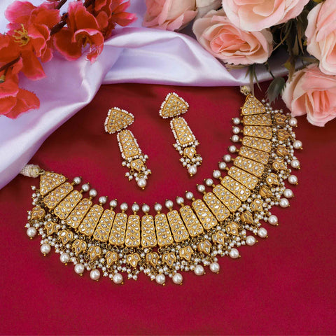 Padmalaya Bridal Gold  Polki Necklace Set