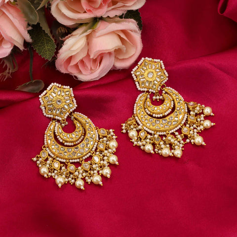 Classic Bridal Polki Diamond Jhumki-Style Chandbaali