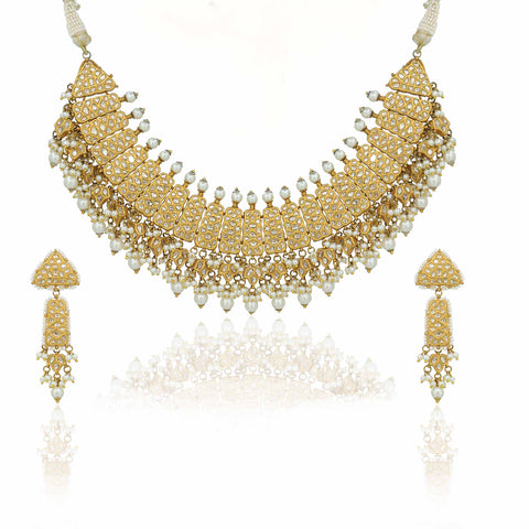 Padmalaya Bridal Gold  Polki Necklace Set