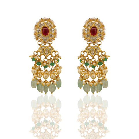 Bridal Navratna Collar Necklace Set