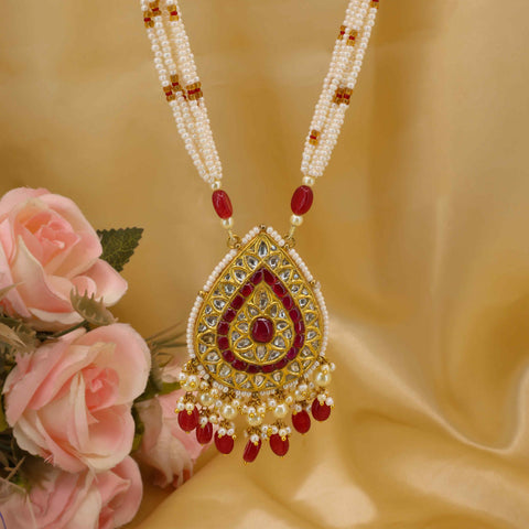 Polki and Ruby Pendant Necklace
