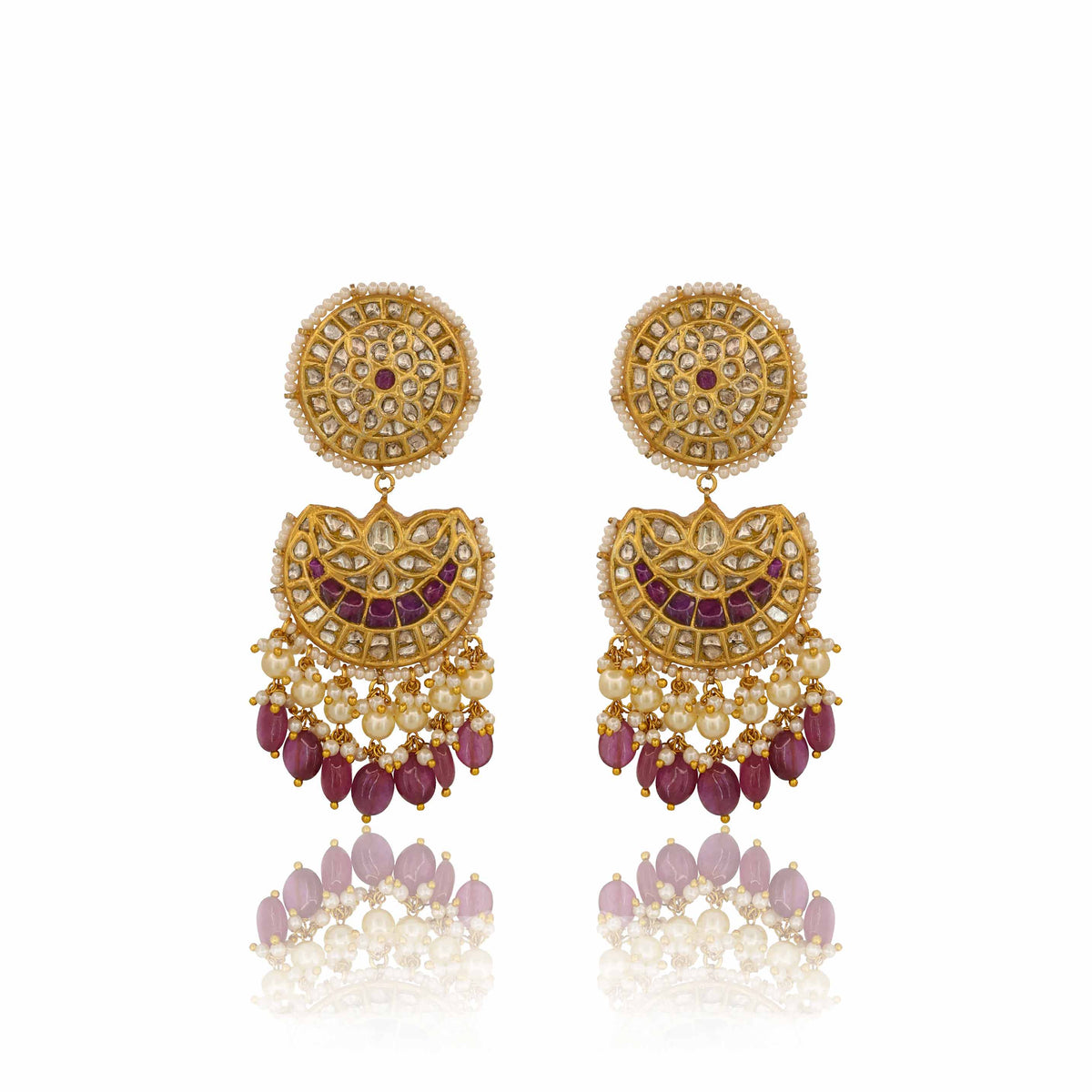 Padmahasta Gold  Polki ChandBali Earring