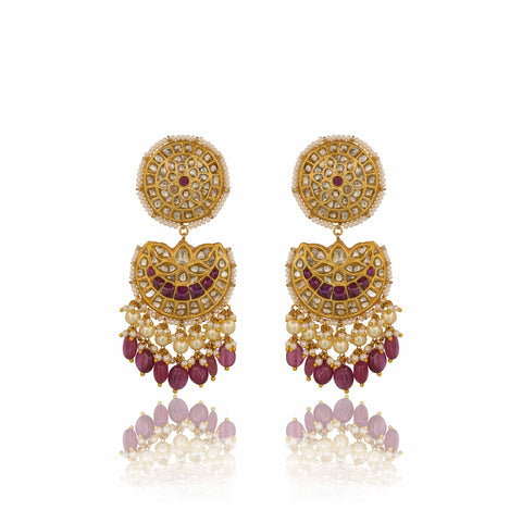 Padmahasta Gold  Polki ChandBali Earring