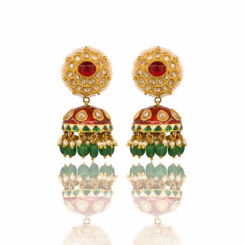 Vasuprada Polki Diamond Pendant Set