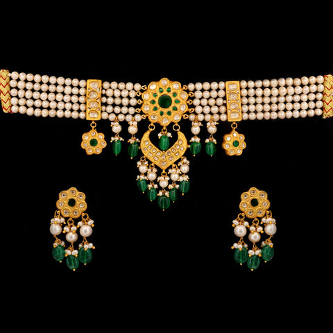 Sita Saanjh Chocker Gold  Polki Necklace Set