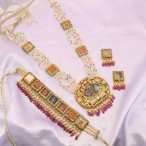 Shrinathji Art Polki Diamond Bridal Set