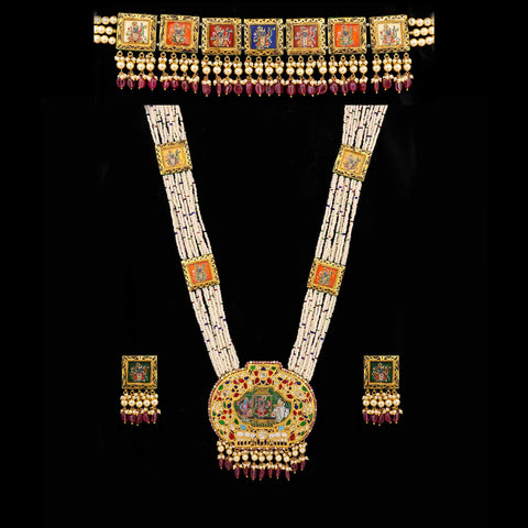 Shrinathji Art Polki Diamond Bridal Set